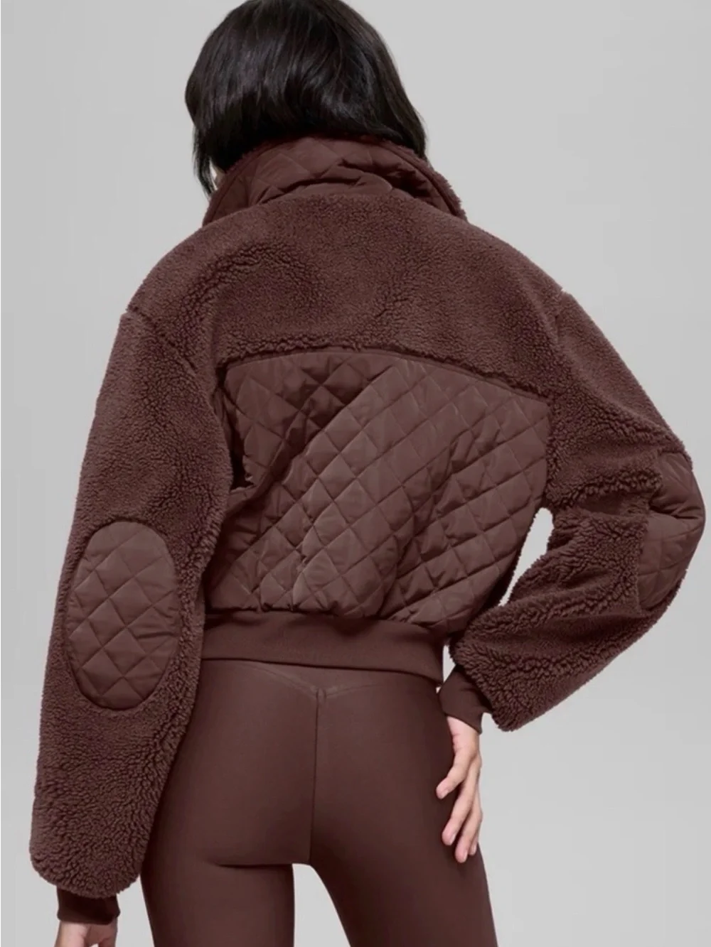 Alo Sherpa Edge Bomber Jacket in Brownstone
